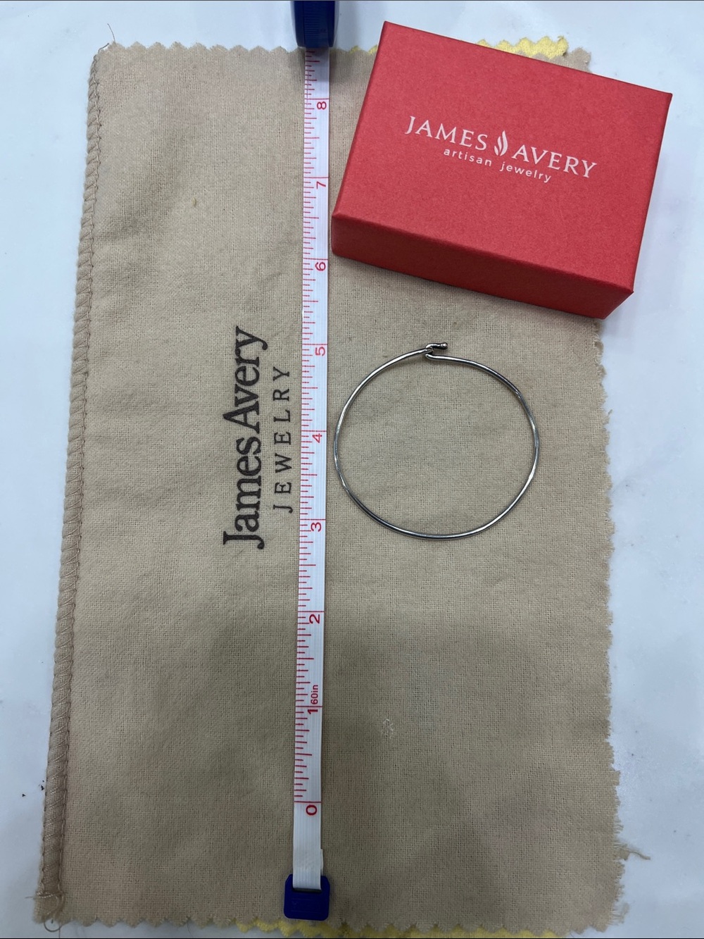 James Avery Sterling Silver Men's Wire Bangle with Hook